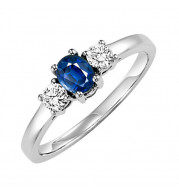 Gems One 14Kt White Gold Diamond (1/4Ctw) & Sapphire (1/2 Ctw) Ring - HDR1025-4WCS