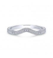 Gabriel & Co. 14k White Gold Victorian Curved Wedding Band - WB14498R4W44JJ