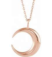 14K Rose Crescent Moon 16-18 Necklace - 86693602P