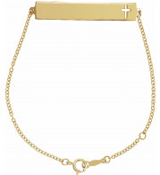 14K Yellow Pierced Cross Bar 6 1/2-7 1/2 Bracelet - BRC7671001P