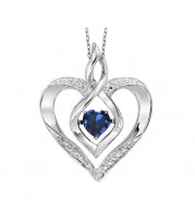 Gems One Silver Diamond (1/50 Ctw) & Created Sapphire (1/4 Ctw) Pendant - ROL1165S