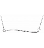 14K White Freeform Bar 17.44 Necklace - 86298101P