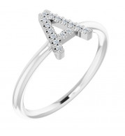14K White .06 CTW Diamond Initial A Ring - 1238346000P