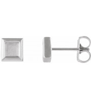 Platinum Square Petite Earrings - 86659603P