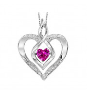 Gems One Silver Diamond (1/50 Ctw) & Created Pink Tourmaline (1/4 Ctw) Pendant - ROL1165PT
