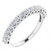 14K White 2 mm Round 1/2 CTW Diamond Anniversary Band - 12318160000P