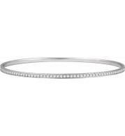 14K White 1 1/2 CTW Diamond Bangle Bracelet 7 - 65175160001P