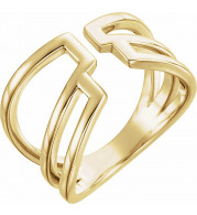 14K Yellow Negative Space Ring - 51690102P