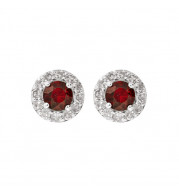 Gems One 10Kt White Gold Diamond (1/6Ctw) & Ruby (1/3 Ctw) Earring - ER31975-1WDR