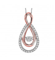 Gems One 10KT Pink Gold & Diamond Stunning Neckwear Pendant  - 1/10 ctw - ROL1082-1PSSSC