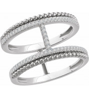 14K White 1/5 CTW Diamond Negative Space Ring - 65242160002P