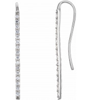 Platinum 1/3 CTW Diamond Bar Earrings - 65222860003P