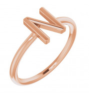 14K Rose Initial N Ring - 51895181P