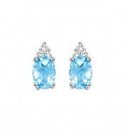 Gems One 10Kt White Gold Diamond (1/20Ctw) & Blue Topaz (5/8 Ctw) Earring - FE4030-1WDB