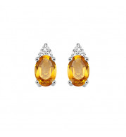 Gems One 10Kt White Gold Diamond (1/20Ctw) & Citrine (5/8 Ctw) Earring - FE4029-1WDC