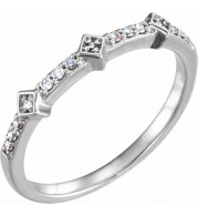 14K White 1/10 CTW Diamond Stackable Ring - 65212760001P