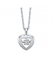 Gems One 10KT White Gold & Diamond Rhythm Of Love Neckwear Pendant  - 1/10 ctw - ROL1226-1WC