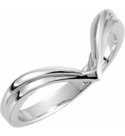 14K White V-Shape Fashion Ring - 50016145858P