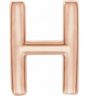 14K Rose Single Initial H Earring - 86800145P