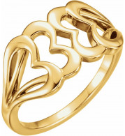 14K Yellow Heart Ring - 51576102P