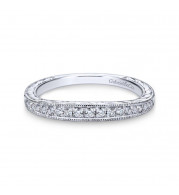 Gabriel & Co. 14k White Gold Victorian Diamond Wedding Band - WB12282R3W44JJ