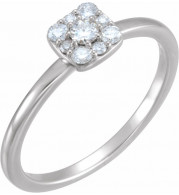 14K White 1/4 CTW Diamond Stackable Square Cluster Ring - 123145600P