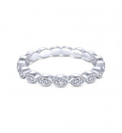 Gabriel & Co. 14k White Gold Victorian Diamond Wedding Band - WB13910R4W44JJ