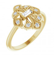 14K Yellow 1/6 CTW Diamond Vintage-Inspired Ring - 124058606P