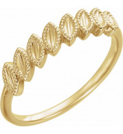 14K Yellow Leaf Ring - 51666105P