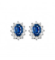 Gems One 14Kt White Gold Diamond (3/8Ctw) & Sapphire (1 1/8 Ctw) Earring - FE4062-4WCS