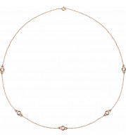 14K Rose 1 CTW Diamond 5-Station 18 Necklace - 6857760018P
