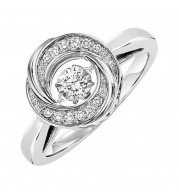 Gems One Silver (SLV 995) Pink & Diamonds Stunning Fashion Ring - 1/10 ctw - ROL1174-SS1PD