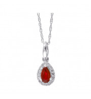 Gems One 10Kt White Gold Diamond (1/20Ctw) & Ruby (1/5 Ctw) Pendant - PD35152-1WDR
