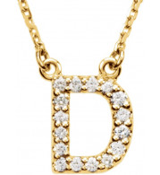 14K Yellow Initial D 1/8 CTW Diamond 16 Necklace - 67311129P