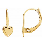 14K Yellow Heart Lever Back Earrings - 19113124315000P