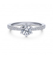Gabriel & Co. 14k White Gold Contemporary Straight Engagement Ring - ER14658R2W44JJ