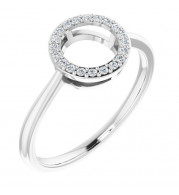 14K White 1/10 CTW Diamond Circle Ring - 65180760001P