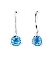 Stanton Color14k Gold Blue Topaz Dangle Earrings