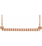 14K Rose Beaded Bar 16-18 Necklace - 86495103P
