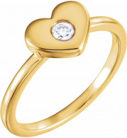 14K Yellow .03 CTW Diamond Heart Ring - 122822601P