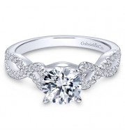 Gabriel & Co. 14k White Gold Contemporary Twisted Engagement Ring - ER7805W44JJ
