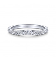 Gabriel & Co. 14k White Gold Contemporary Curved Wedding Band - WB14796R8W44JJ