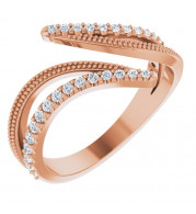 14K Rose 1/4 CTW Diamond Bypass Ring - 123969602P