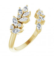 14K Yellow 1/2 CTW Diamond Bypass Ring - 124108601P