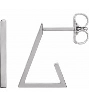 14K White Triangle Hoop Earrings - 86988600P