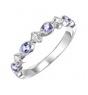Gems One 10Kt White Gold Diamond (1/20Ctw) & Syn Alexandrite (1/6 Ctw) Ring - FR1265-1WD