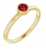 14K Yellow 4 mm Round Ruby Ring - 718066020P