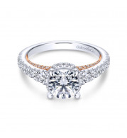 Gabriel & Co. 14k Two Tone Gold Crown Straight Engagement Ring - ER13833R4T44JJ