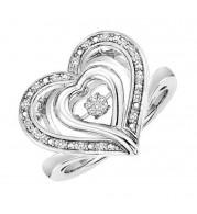 Gems One Silver (SLV 995) & Diamonds Stunning Fashion Ring - 1/10 ctw - ROL1172-SSD