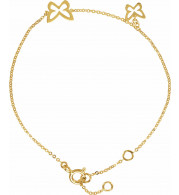 14K Yellow Butterfly Design 7 Bracelet - 650121101P